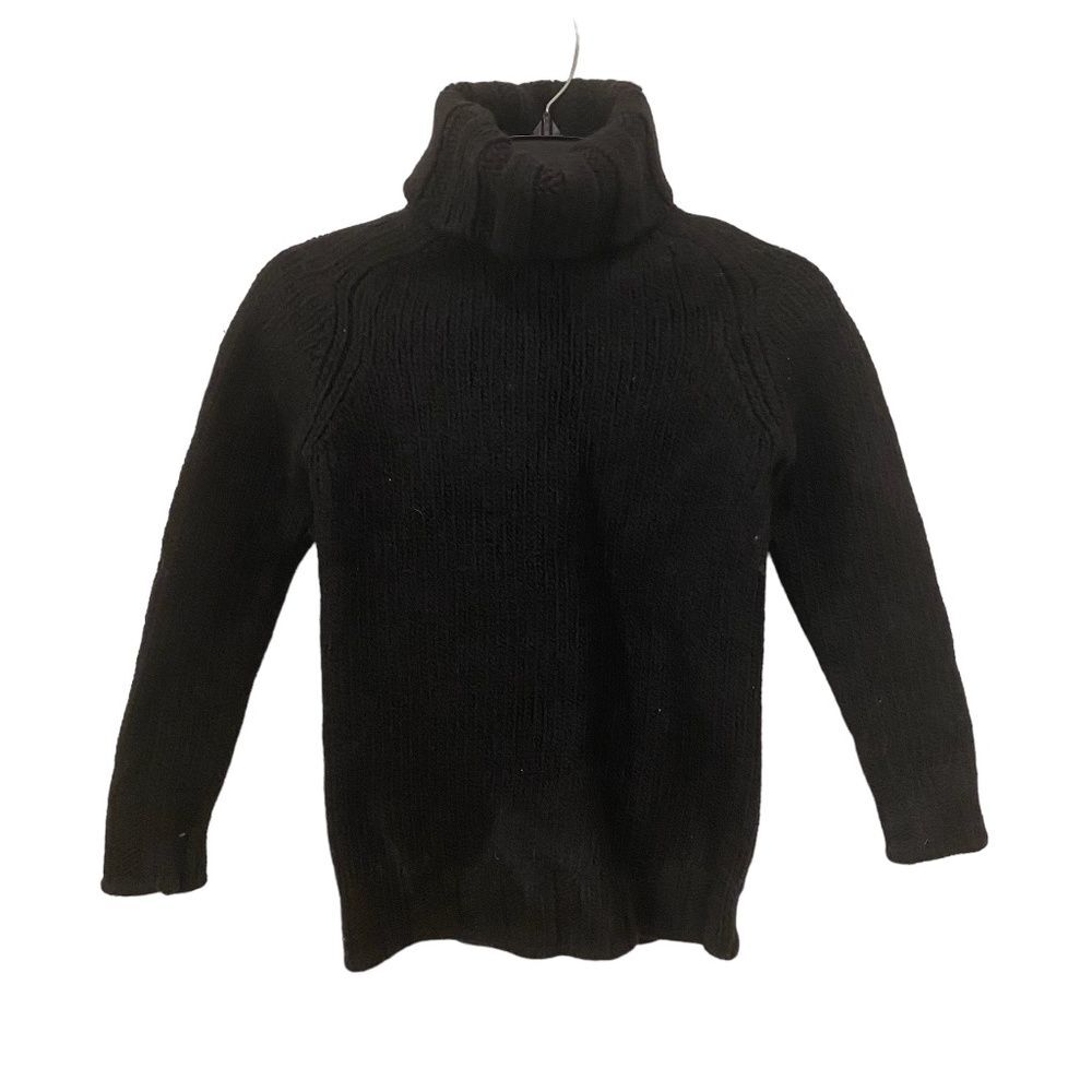 Byblos Black Wool Turtleneck Sweater 42 Chunky Heavyweight Ribbed Knit US Size 6